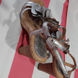 Chic Silver and Brown Women's Sandals